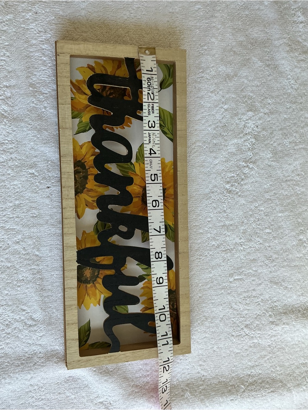 'Thankful' Sunflower Wall Art Sign - Black and Yellow - Picture 3 of 5